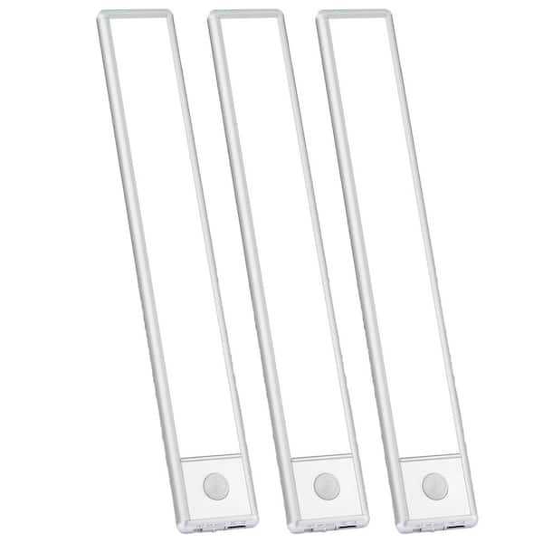 Cool White 51-LED Lamp Motion Sensor Under Cabinet Light, 12-inch Magnetic Rechargeable, 3-Pack
