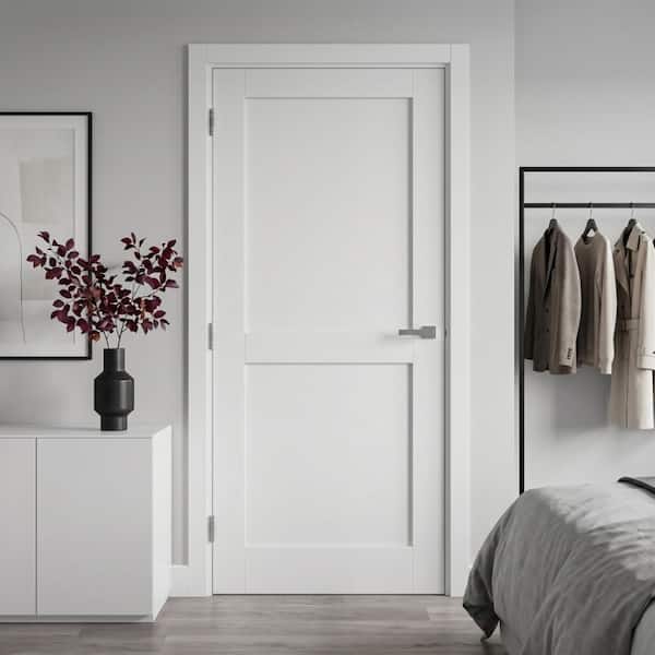 SOCBAZZAR 24 in. x 80 in. 2-Panel Solid Core White Primed