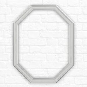 26 in. x 34 in. (M2) Octagonal Mirror Frame in Chrome and Linen