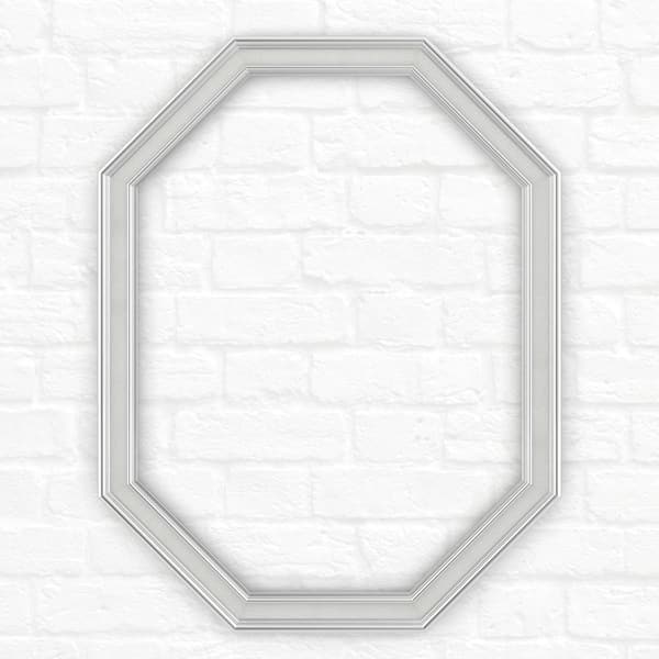 Delta 26 in. x 34 in. (M2) Octagonal Mirror Frame in Chrome and Linen