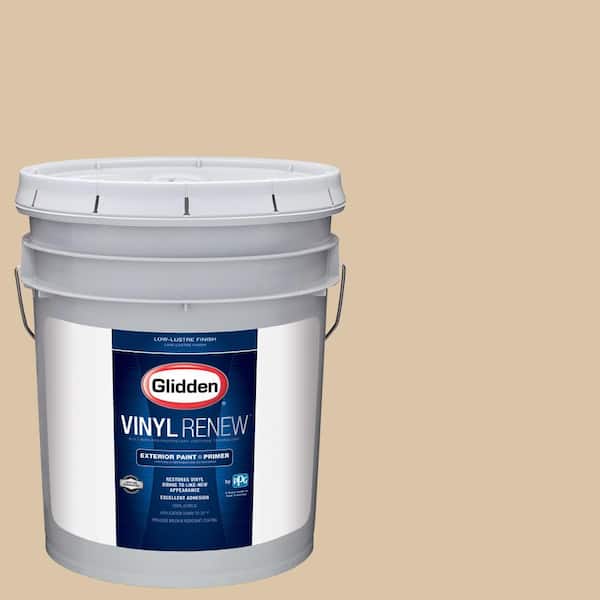 Glidden Vinyl Renew 5 gal. #HDGO63 Whispering Wheat Low-Lustre Exterior Paint with Primer