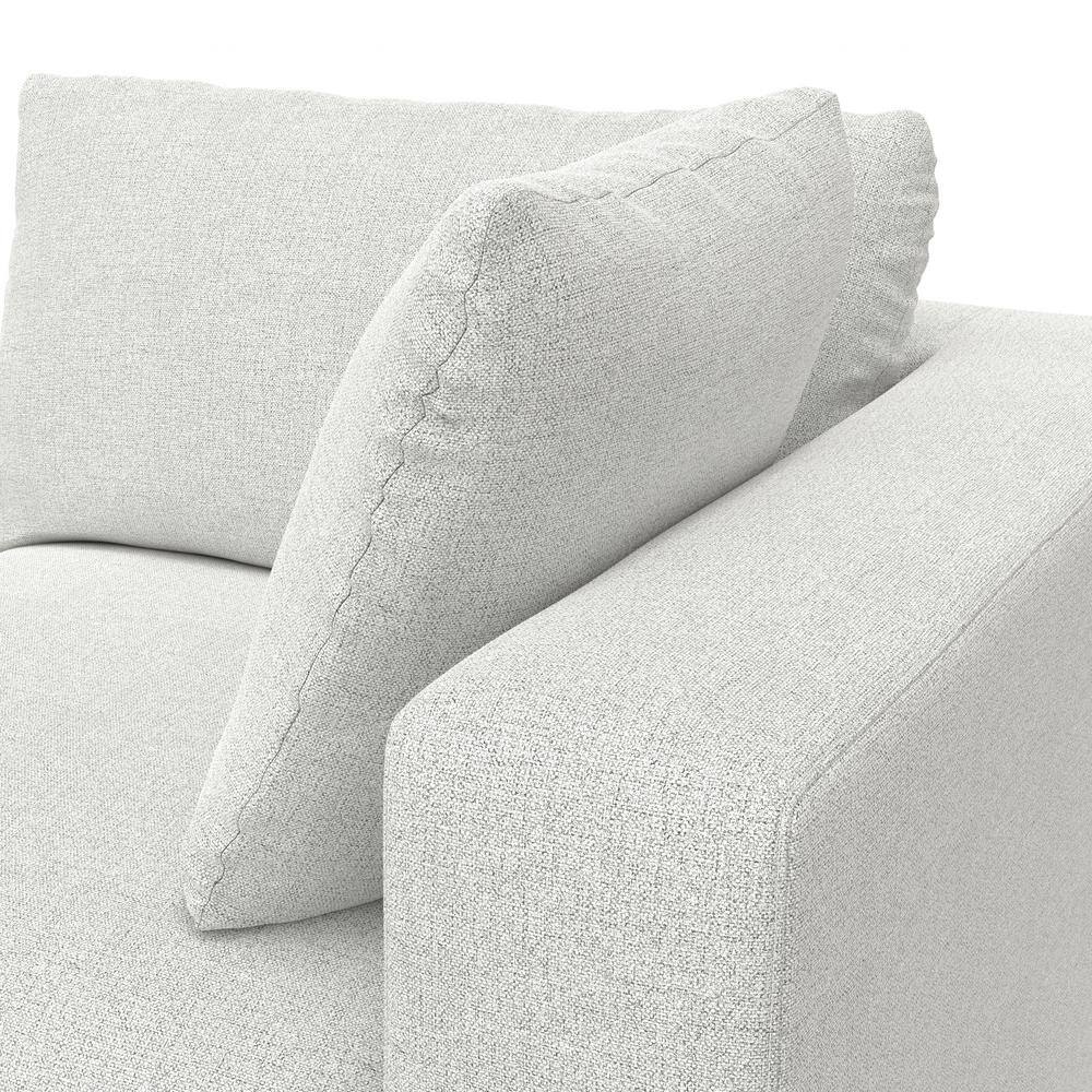 Jasmine Right-Arm Sofa Module in Light Gray Chenille Fabric