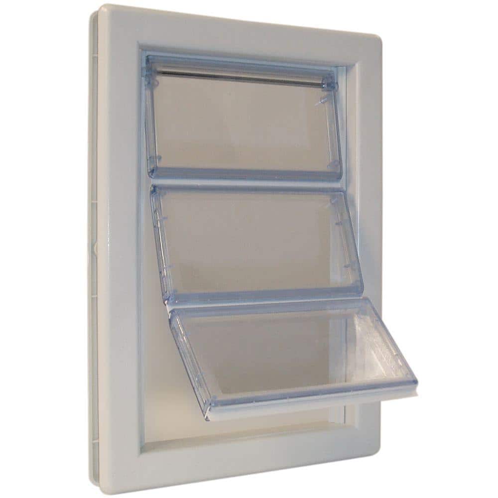 Medium Tan Plastic Pet Door with Lock