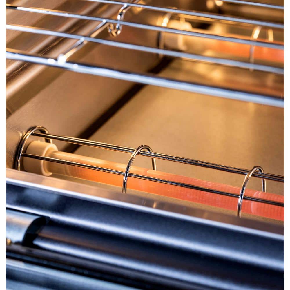 Café Matte White Air Fryer Toaster Oven with Copper Accents