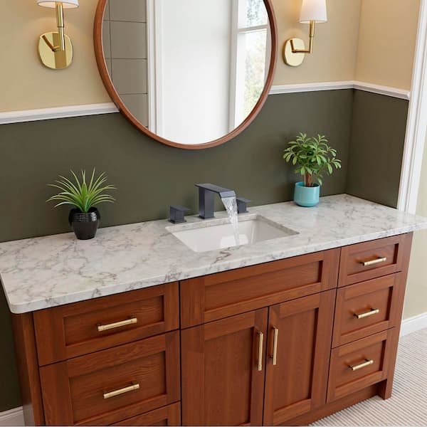 8 in. Widespread Double Handle Bathroom Faucet with Pop-up Drain in Matte Black