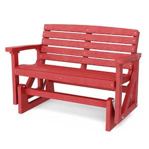 Classic 2-Person Cardinal Red Plastic Outdoor Glider