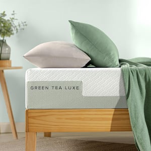 Green Tea Luxe 10 Inch Medium Smooth Top Full Memory Foam Mattress, Made in USA