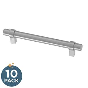 Simple Wrapped Bar 5-1/16 in. (128 mm) Classic Cabinet Drawer Pulls in Stainless Steel (10-Pack)