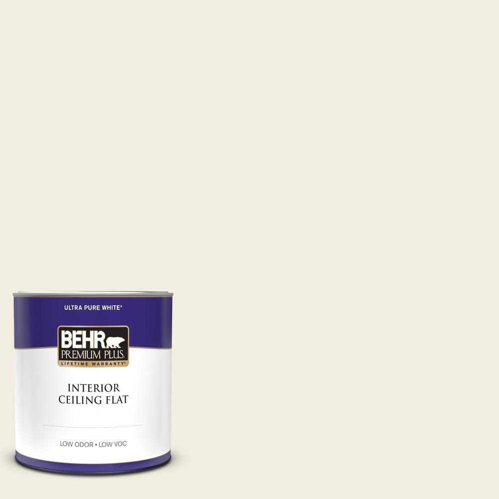 BEHR PREMIUM PLUS 1 qt. 12 Swiss Coffee Ceiling Flat Interior Paint