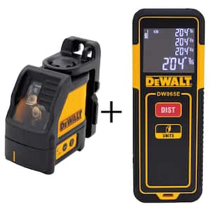 165 ft. Red Self-Leveling Cross-Line Laser Level and 65 ft. Laser Distance Measurer with (3) AA Batteries & Case