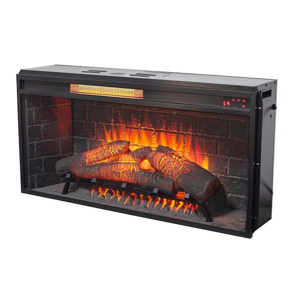 36 in. Infrared Built-in Electric Fireplace Insert with Removable