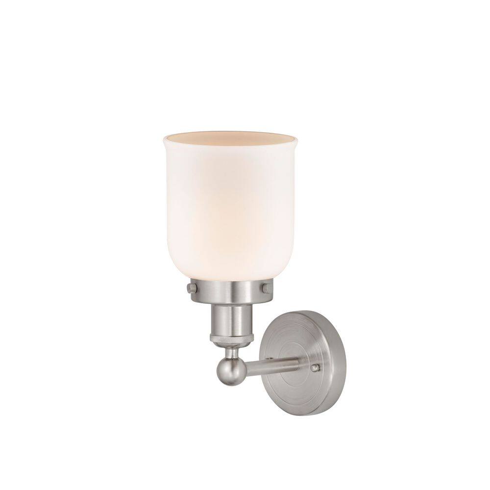 Bell 1-Light Brushed Satin Nickel Wall Sconce with White Glass Shade price history on PriceWatchPro
