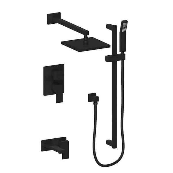 ZLINE Kitchen and Bath Bliss Shower System with 12 in. Oversized Shower Head in Matte Black