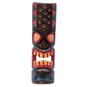 20 in. Classic Tahitian, Dot Art Tiki Mask Outdoor Wood Art Decoration