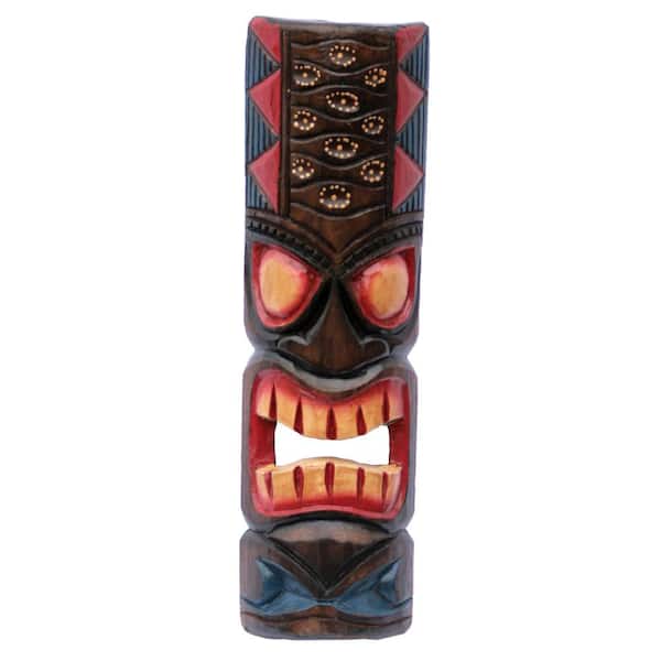 Backyard X-Scapes 20 in. Classic Tahitian, Dot Art Tiki Mask Outdoor Wood Art Decoration