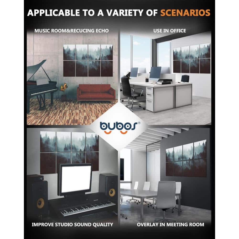 Fog Forest 8-Pack Acoustic Soundproof Wall Panels