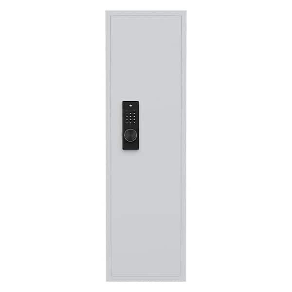 15.74 in. W x 5.4 in. D x 53.15 in. H Metal Cabinet Panty Hiddenwall Gun Safe w/ Adjustable Shelve Electronic Safe White