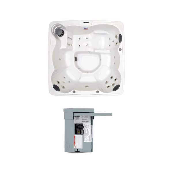 Home and Garden 6-Person 32-Jet Spa with Ozone and 50 Amp 2-Space 4-Circuit Spa Panel Combo