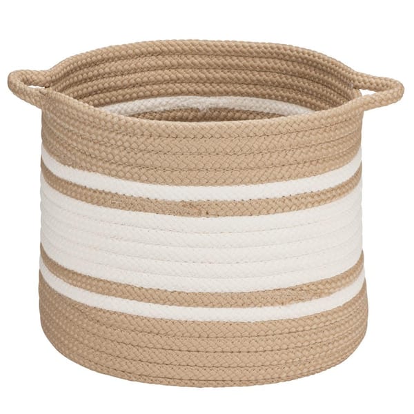 Colonial Mills Outland 14 in. x 14 in. x 12 in. Sand Round Braided Basket