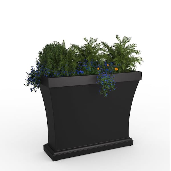 Bordeaux 40 in. Black Polyethylene Trough Planter