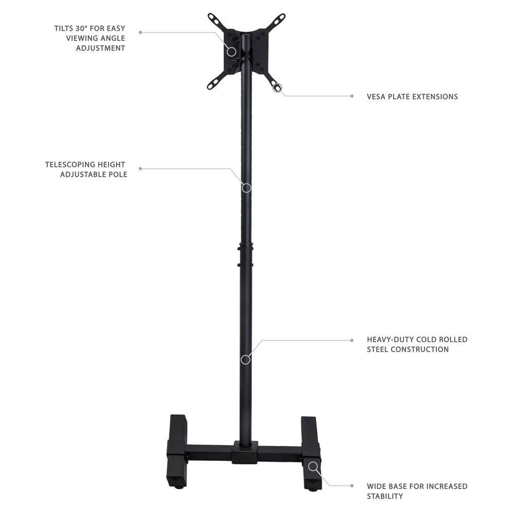 Adjustable Black Portable TV Stand for 13-42 Inch Screens