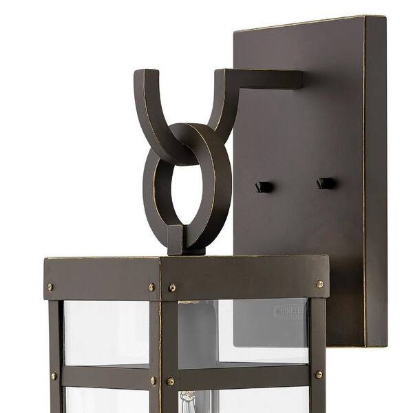 HINKLEY - Hinkley Porter Small Outdoor Wall Mount Lantern + LED bulb, Oil Rubbed Bronze