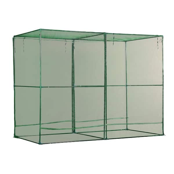 Aoodor 73 in. H Green 2-Roomed Walk-In Crop Cage Plant Protection Tent with Zipper Door