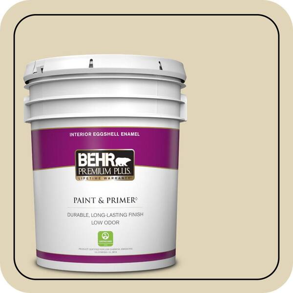 BEHR PREMIUM PLUS 5 gal. #760C-3 Wild Honey Eggshell Enamel Low Odor Interior Paint & Primer