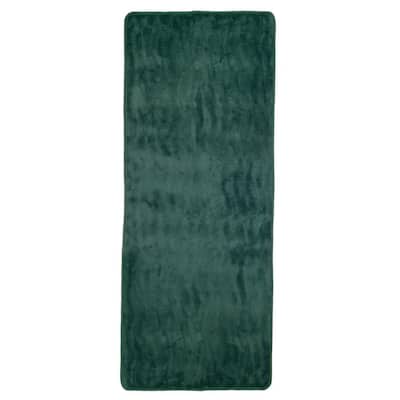 24.5 in. x 60 in. Memory Foam and Microfiber Bath Mat in Green