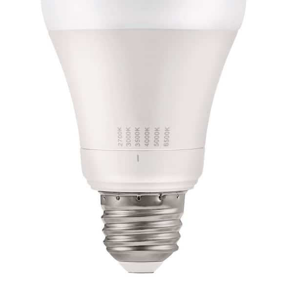 40-Watt Equivalent A19 Dimmable LED Light Bulb with Selectable Color Temperature (4-Pack)