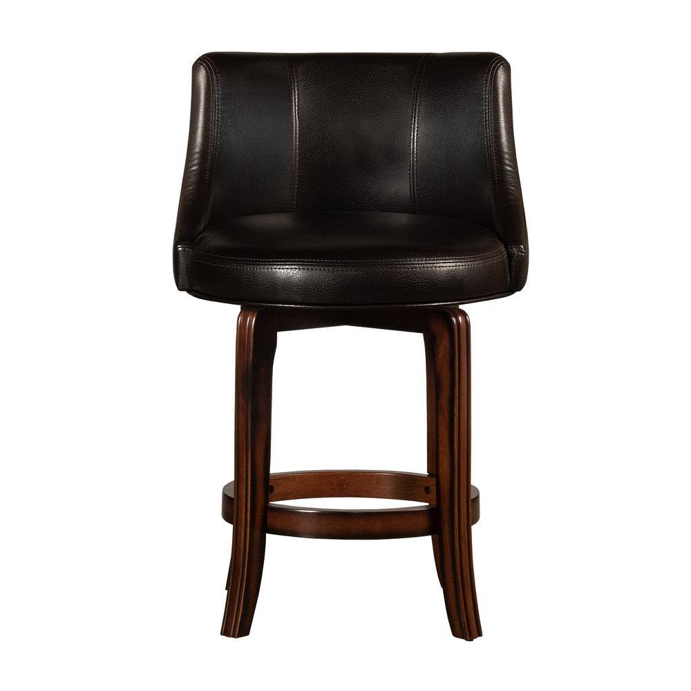 Napa Valley Dark Brown Wood Swivel Counter Stool