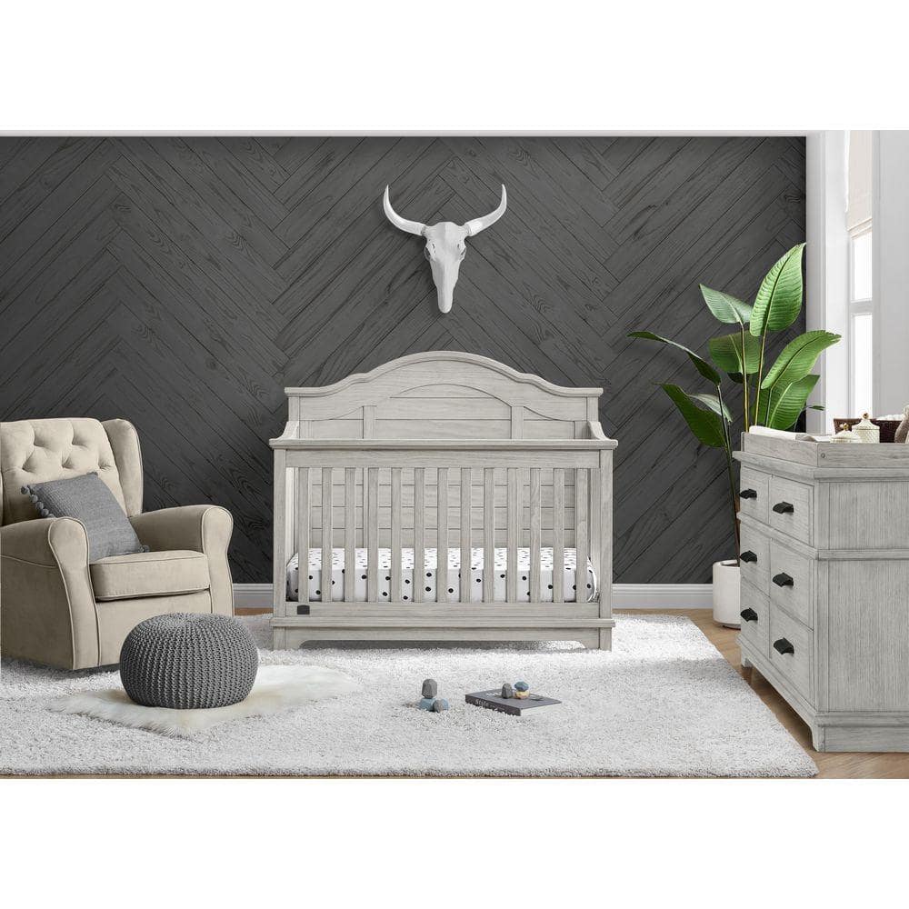 Delta Children Simmons Kids Asher 6-in-1 Convertible Crib with Toddler  Rail-Greenguard Gold Certified, Rustic Mist W346150-1373 - The Home Depot