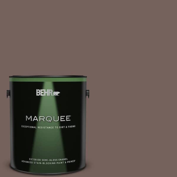 BEHR MARQUEE 1 gal. #730B-6 Sweet Truffle Semi-Gloss Enamel Exterior Paint & Primer