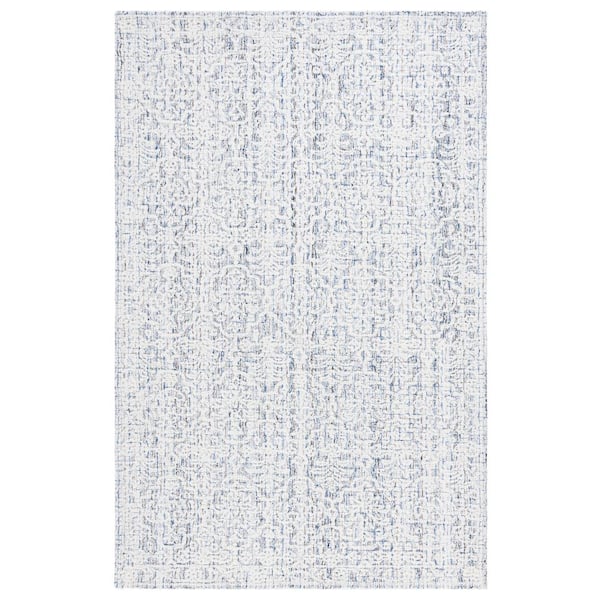 SAFAVIEH Ebony Blue/Ivory 5 ft. x 8 ft. Abstract Area Rug