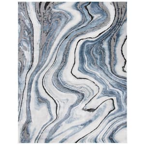 Craft Blue/Gray 11 ft. x 14 ft. Marbled Abstract Area Rug