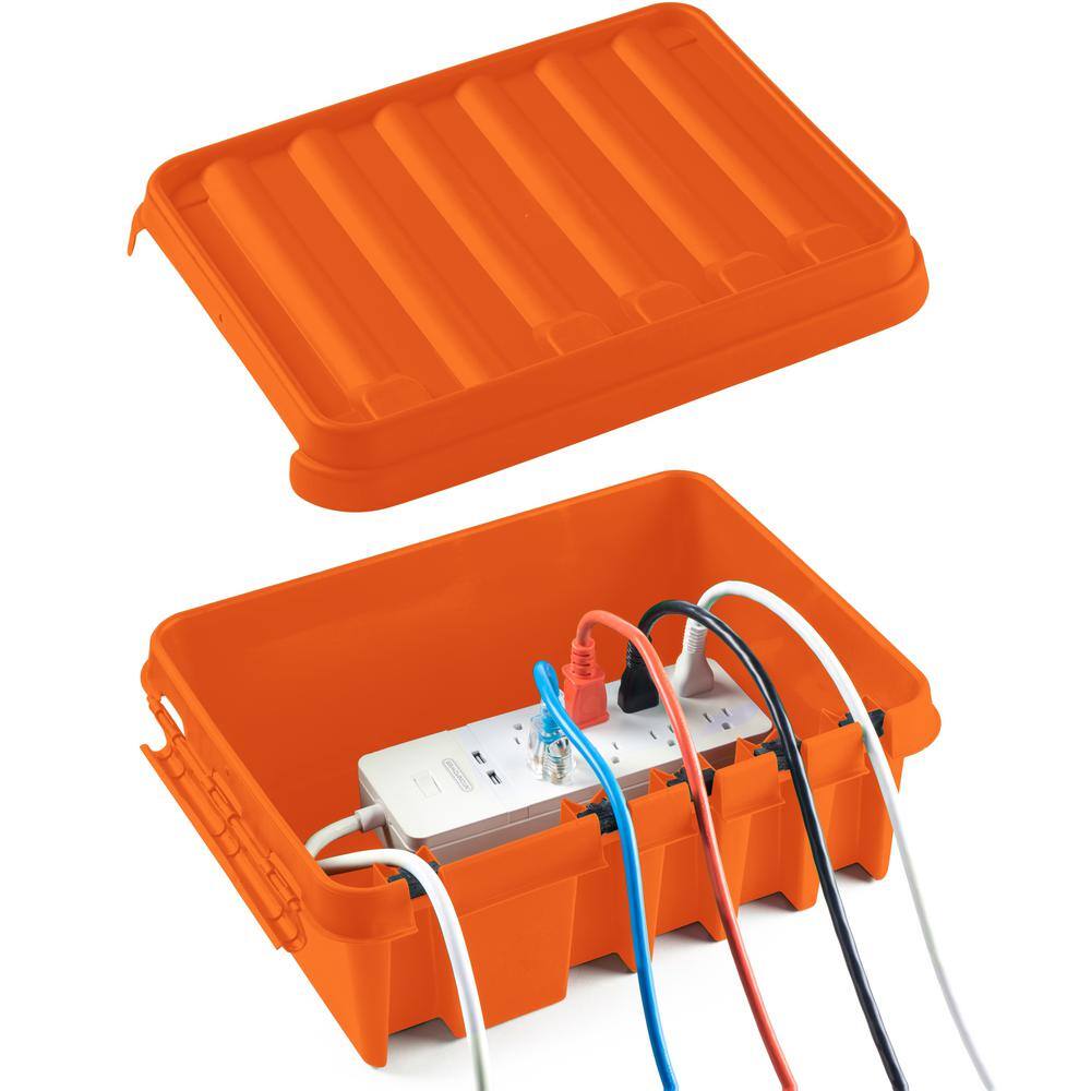 The Original Weatherproof Connection Box - Large Indoor and Outdoor Electrical Power Cord Enclosure - Orange price history on PriceWatchPro