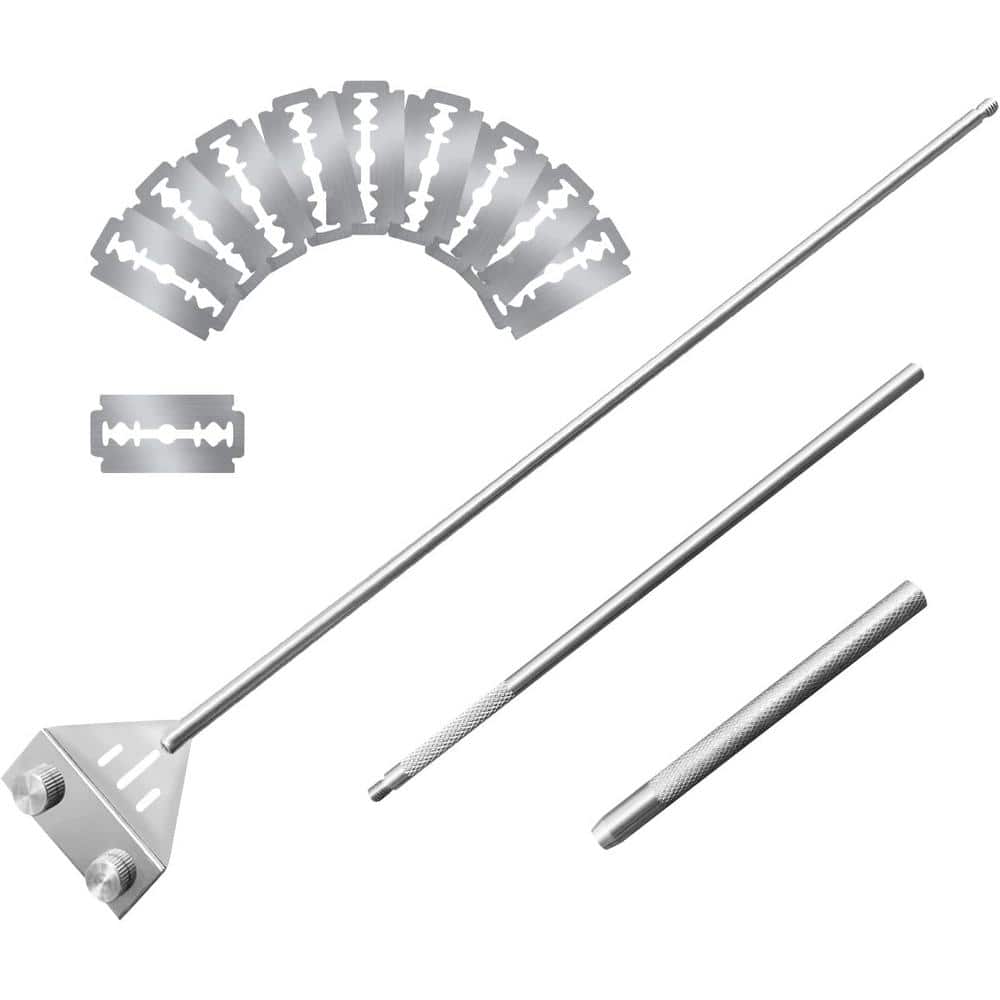 Fish Tank Cleaner, Stainless Steel Aquarium Glass Algae Scraper with 10 Bla