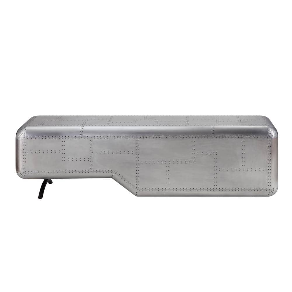 Brancaster 81'' Gray Aluminum Industrial TV Stand with Storage