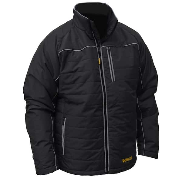 null Mens Extra Large Black Quilted Polyfil Heated Jacket