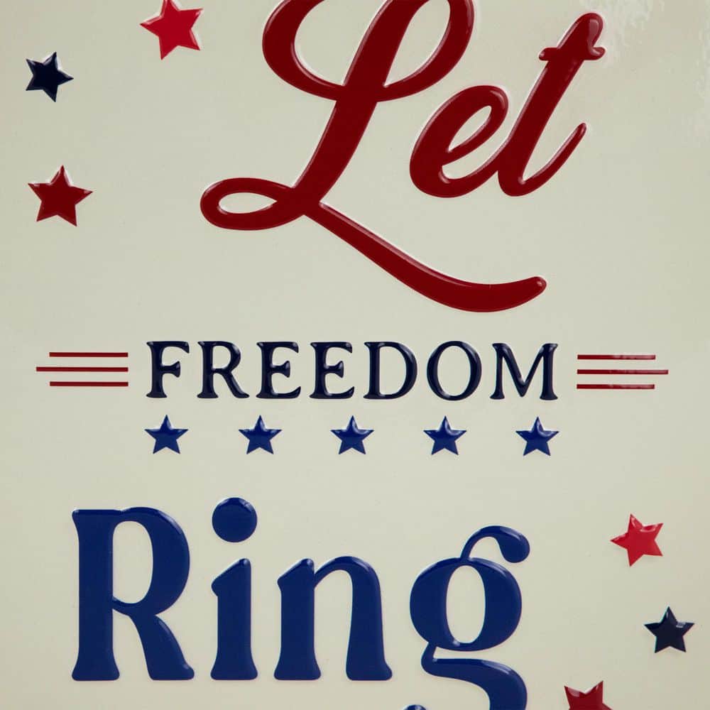 Patriotic Red White and Blue Metal Wall Sign