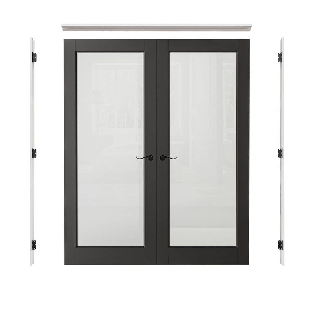 60 in. x 80 in.1-Lite Frosted Glass Universal Black Solid Core Glass Double Prehung French Door Plus Quick Assemble Jamb price history on PriceWatchPro