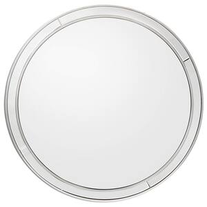 Simple Lines 36 in. x 36 in. Modern Round Framed Decorative Mirror