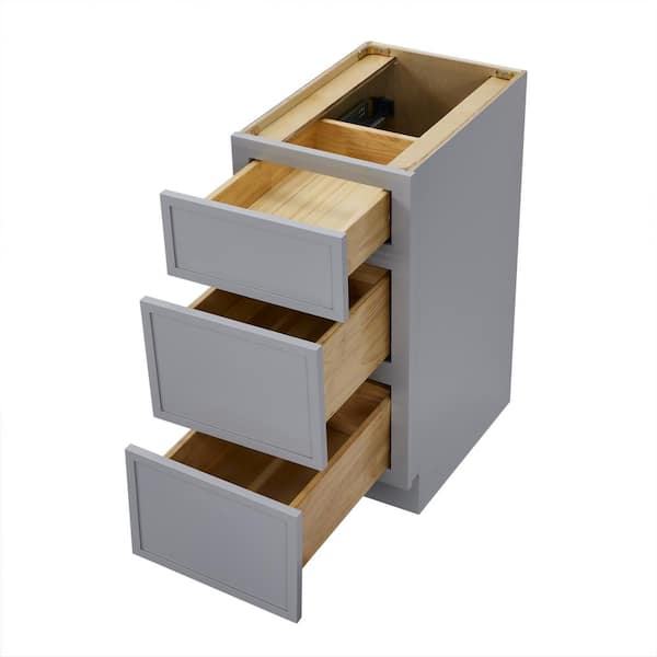 Vanity Art 15 in. W x 21 in. D x 32.5 in. H 3-Drawers Bath Vanity Cabinet Only in Gray
