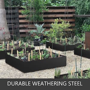 40 in. x 8 in. Black Steel Landscape Edging Steel Garden Edging Border Steel Lawn Edging for Landscaping (4-Pieces)