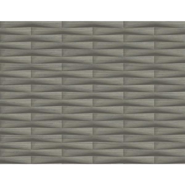 A-Street Prints Gator Brown Geometric Stripe Vinyl Non-Pasted Textured Repositionable Wallpaper