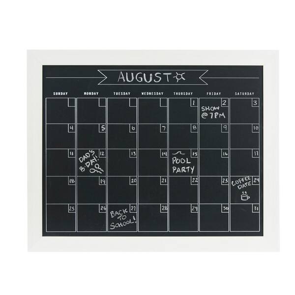 DesignOvation Beatrice Monthly Chalkboard Calendar Memo Board
