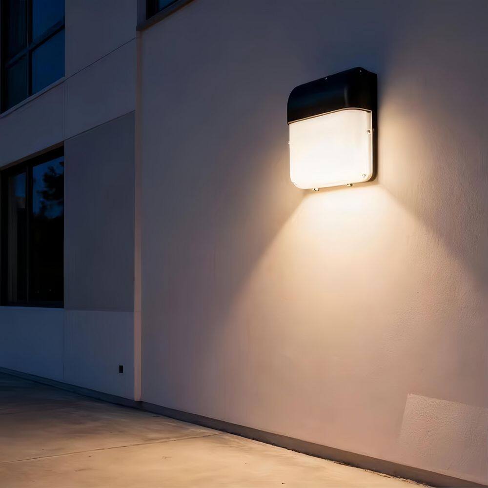 600-Watt Equivalent Black Integrated LED Outdoor Wall Pack Light 12000 Lumens 5000k with Dusk to Dawn Photocell Sensor price history on PriceWatchPro