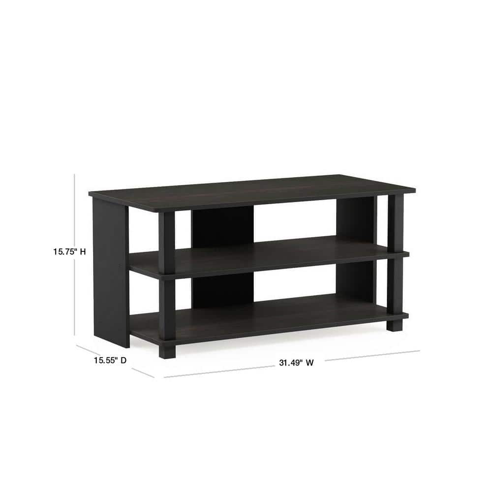 Espresso and Black 3-Tier TV Stand for 40" TV