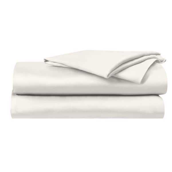Delara Delara 4-Piece 100% Viscose Derived from Bamboo Ivory Sheet Set, Cal King, Soft, Breathable and Moisture-Wicking