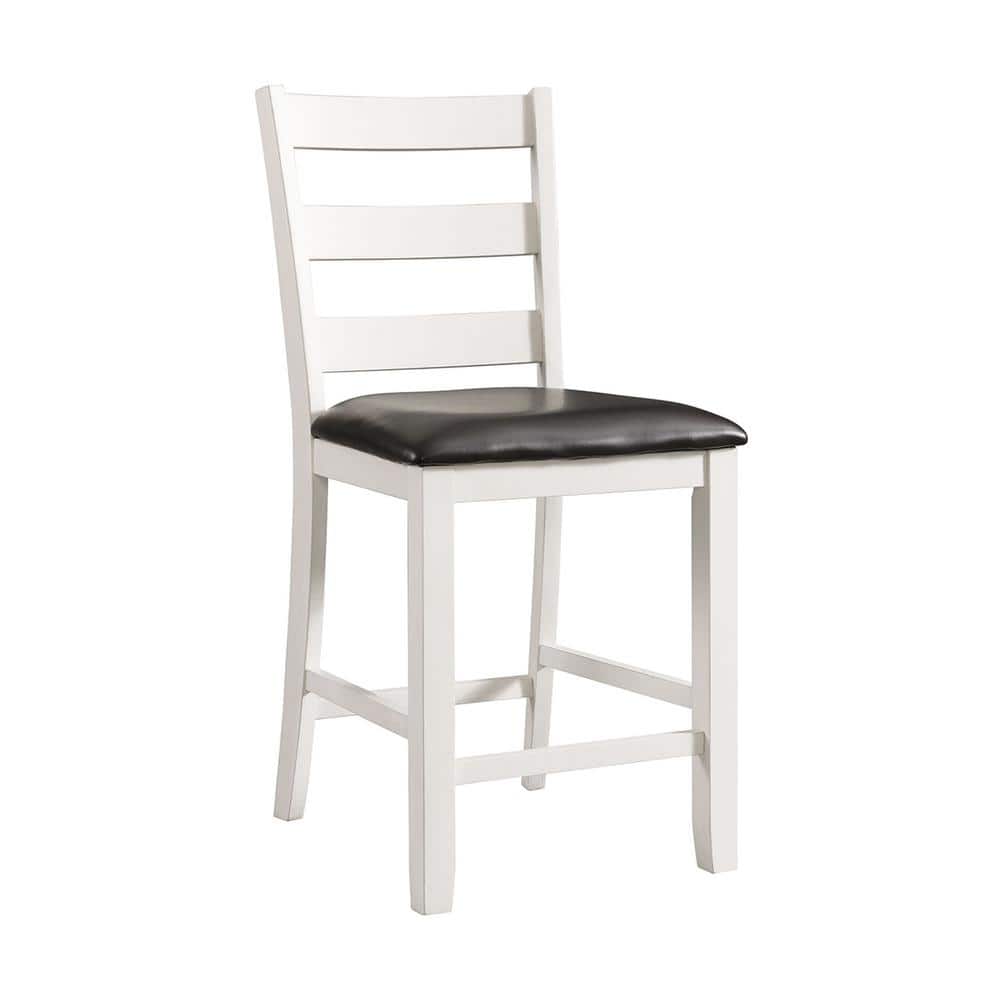 Rustic Brown and White Counter Height Dining Set with Bench